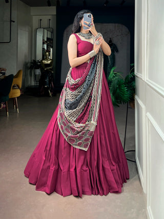 Pink Rayon Lehenga Choli Ethnic Wear ClothsVilla