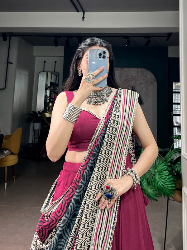 Pink Rayon Lehenga Choli Ethnic Wear ClothsVilla