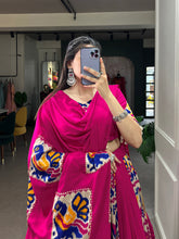 Load image into Gallery viewer, Pink Rayon Printed Silk Lehenga Choli with Gota Patti &amp; Cowrie Detailing ClothsVilla