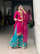 Load image into Gallery viewer, Pink Regal Moonga Silk Ensemble – Royal Vibes with Desi Elegance