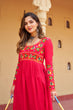 Load image into Gallery viewer, Pink Reyon Kurti with Kutchi Gamthi Work ClothsVilla