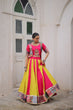 Load image into Gallery viewer, Pink Roman Maslin Crochet Print Lehenga with Koti Style Embroidered Top ClothsVilla