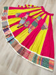 Load image into Gallery viewer, Pink Roman Maslin Crochet Print Lehenga with Koti Style Embroidered Top ClothsVilla