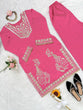 Load image into Gallery viewer, Pink Roman Silk Embroidered Sequin &amp; Mirror Work Top with Matching Pant Set ClothsVilla