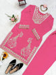 Load image into Gallery viewer, Pink Roman Silk Embroidered Sequin &amp; Mirror Work Top with Matching Pant Set ClothsVilla