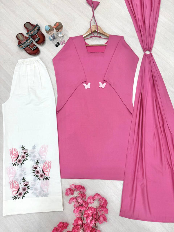 Pink Roman Silk Palazzo Suit ClothsVilla