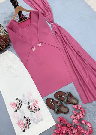 Pink Roman Silk Palazzo Suit ClothsVilla