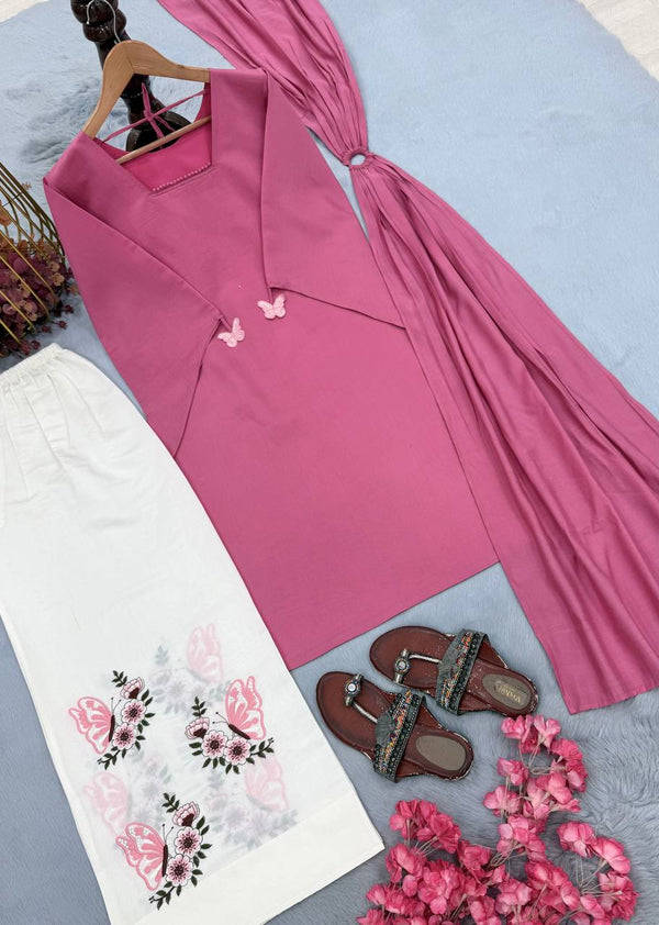 Pink Roman Silk Palazzo Suit ClothsVilla