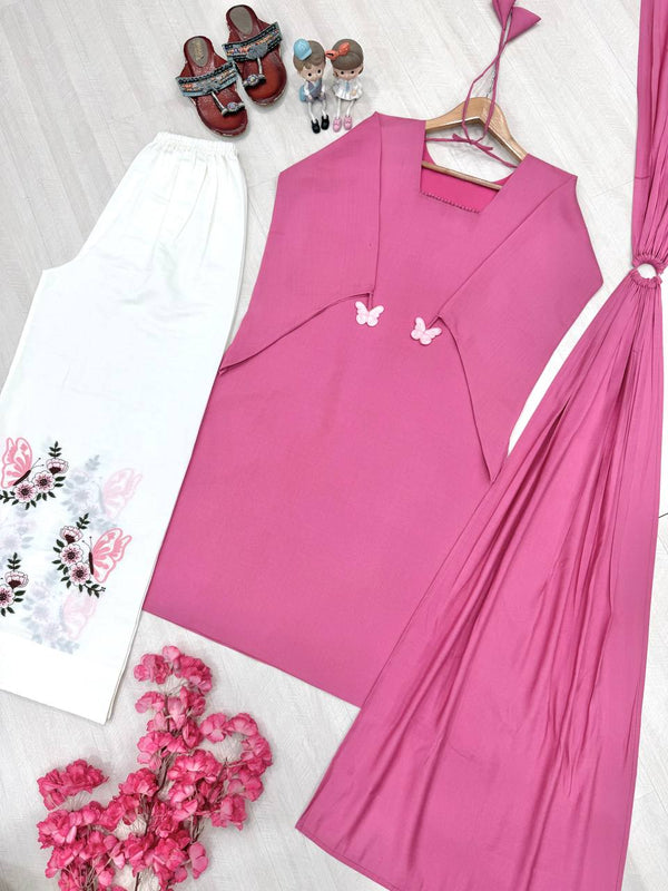 Pink Roman Silk Palazzo Suit ClothsVilla