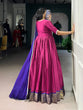 Load image into Gallery viewer, Pink Royal Aura Silk Zari Weaving Gown with Lace Touch &amp; Georgette Dupatta – Stitched Ensemble ClothsVilla