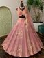 Pink Royal Zari Sequins Lehenga Set ClothsVilla