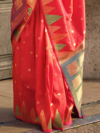Pink Saree Mall Women's Banarasi Silk Blend Saree with Unstitched Blouse Piece ClothsVilla