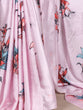 Load image into Gallery viewer, Pink Satin Silk Floral Printed Saree with Natural Silk Blouse Piece ClothsVilla