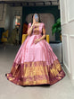 Load image into Gallery viewer, Pink Self-Design Aura Zari Weave Gown Dress ClothsVilla