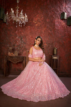 Load image into Gallery viewer, Pink Sequin Embroidered Lehenga Choli Set - Regal Elegance - Designer Wear ClothsVilla