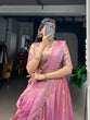 Load image into Gallery viewer, Pink Shimmer Zari Weaving Lehenga ClothsVilla