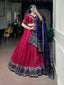Pink Silk Bandhej Print Lehenga ClothsVilla