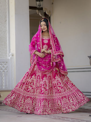 Pink Silk Bridal Lehenga Choli ClothsVilla