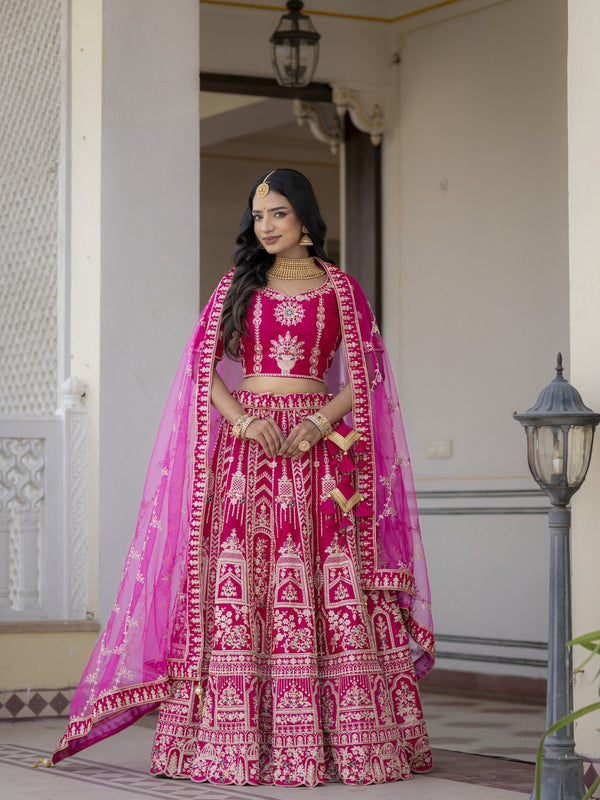 Pink Silk Bridal Lehenga Choli ClothsVilla