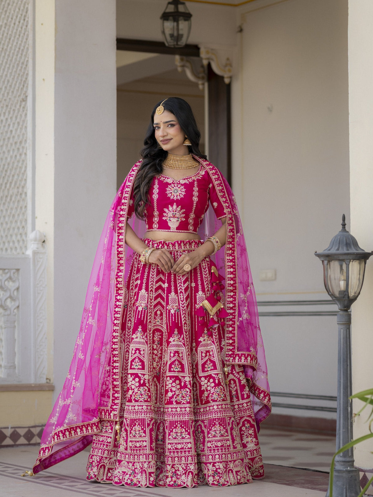 Pink Silk Bridal Lehenga Choli ClothsVilla
