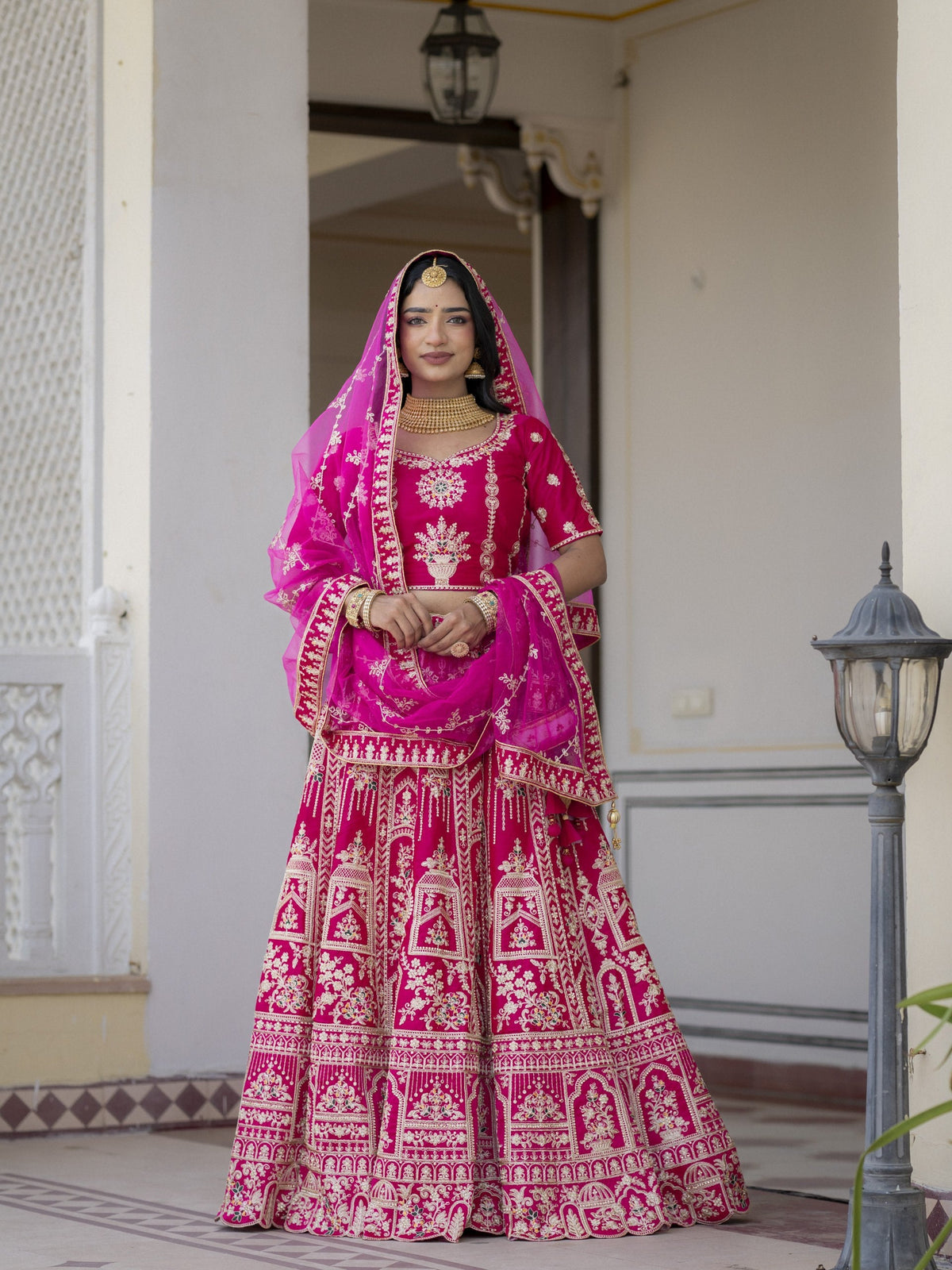 Pink Silk Bridal Lehenga Choli ClothsVilla