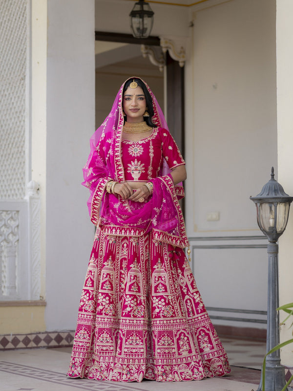 Pink Silk Bridal Lehenga Choli ClothsVilla
