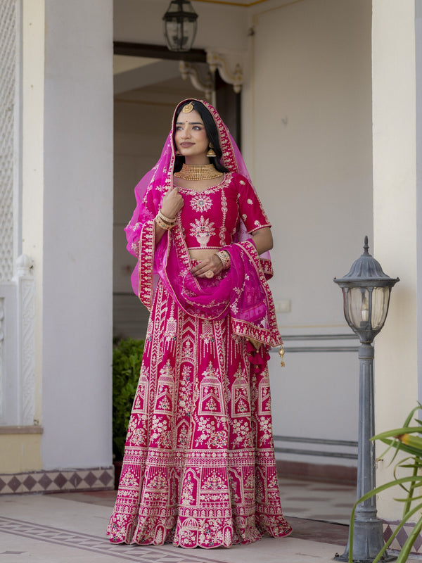 Pink Silk Bridal Lehenga Choli ClothsVilla