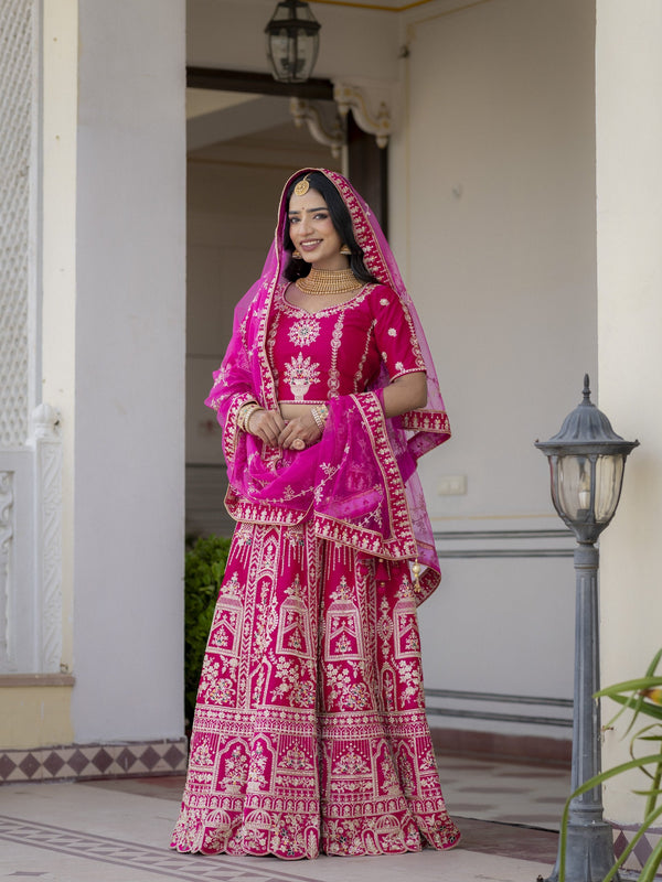 Pink Silk Bridal Lehenga Choli ClothsVilla