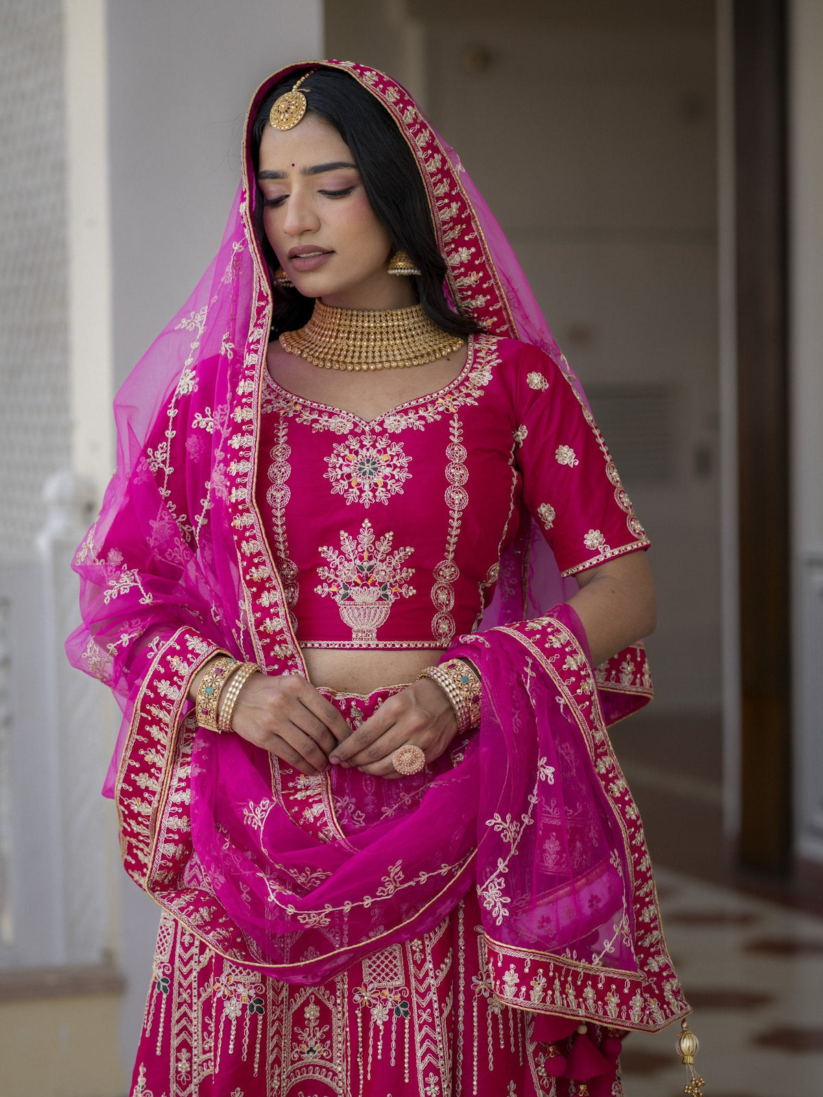 Pink Silk Bridal Lehenga Choli ClothsVilla