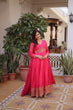 Load image into Gallery viewer, Pink Silk Embroidered Anarkali Gown ClothsVilla