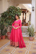 Load image into Gallery viewer, Pink Silk Embroidered Anarkali Gown ClothsVilla