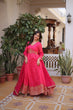 Load image into Gallery viewer, Pink Silk Embroidered Anarkali Gown ClothsVilla