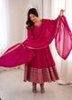 Load image into Gallery viewer, Pink Silk Full Kali Anarkali Gown set ClothsVilla