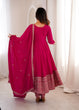 Load image into Gallery viewer, Pink Silk Full Kali Anarkali Gown set ClothsVilla
