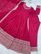 Load image into Gallery viewer, Pink Silk Full Kali Anarkali Gown set ClothsVilla