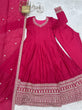 Load image into Gallery viewer, Pink Silk Full Kali Anarkali Gown set ClothsVilla