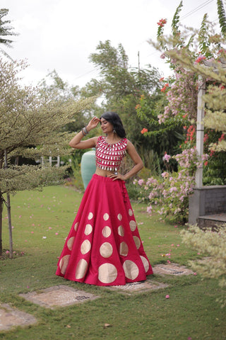 Pink Silk Gota Pattern Lehenga Set ClothsVilla