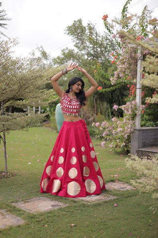 Pink Silk Gota Pattern Lehenga Set ClothsVilla
