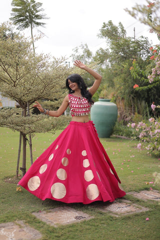 Pink Silk Gota Pattern Lehenga Set ClothsVilla