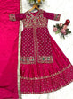 Load image into Gallery viewer, Pink Silk Kali Cut Lehenga Set ClothsVilla