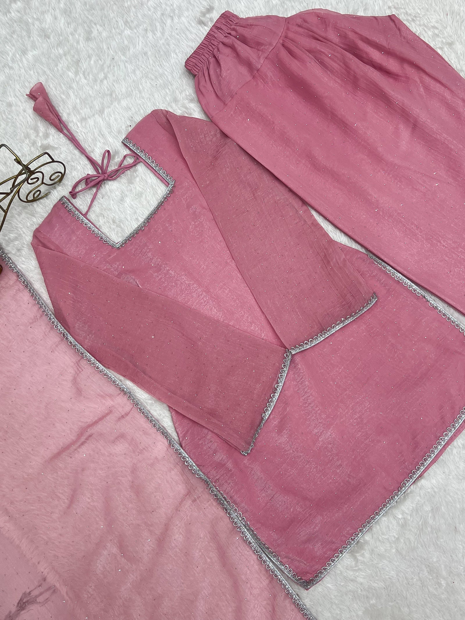 Pink Silk Kurta Salwar Set ClothsVilla