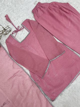 Pink Silk Kurta Salwar Set ClothsVilla