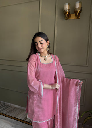 Pink Silk Kurta Salwar Set ClothsVilla