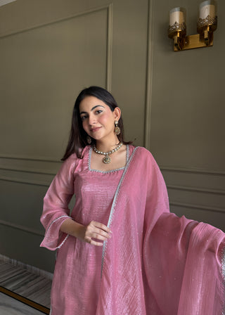 Pink Silk Kurta Salwar Set ClothsVilla