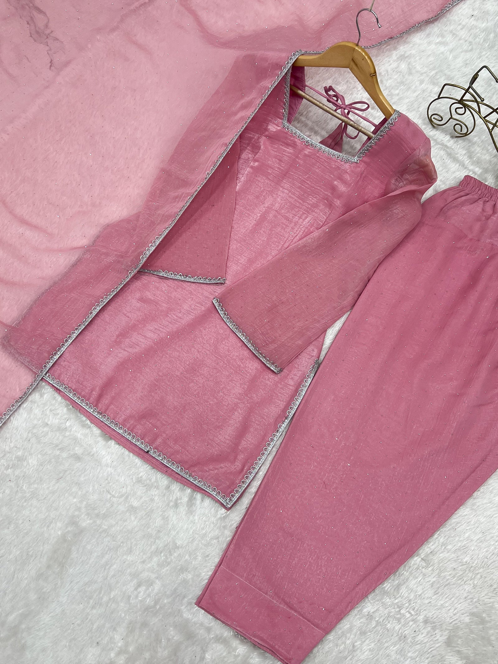 Pink Silk Kurta Salwar Set ClothsVilla