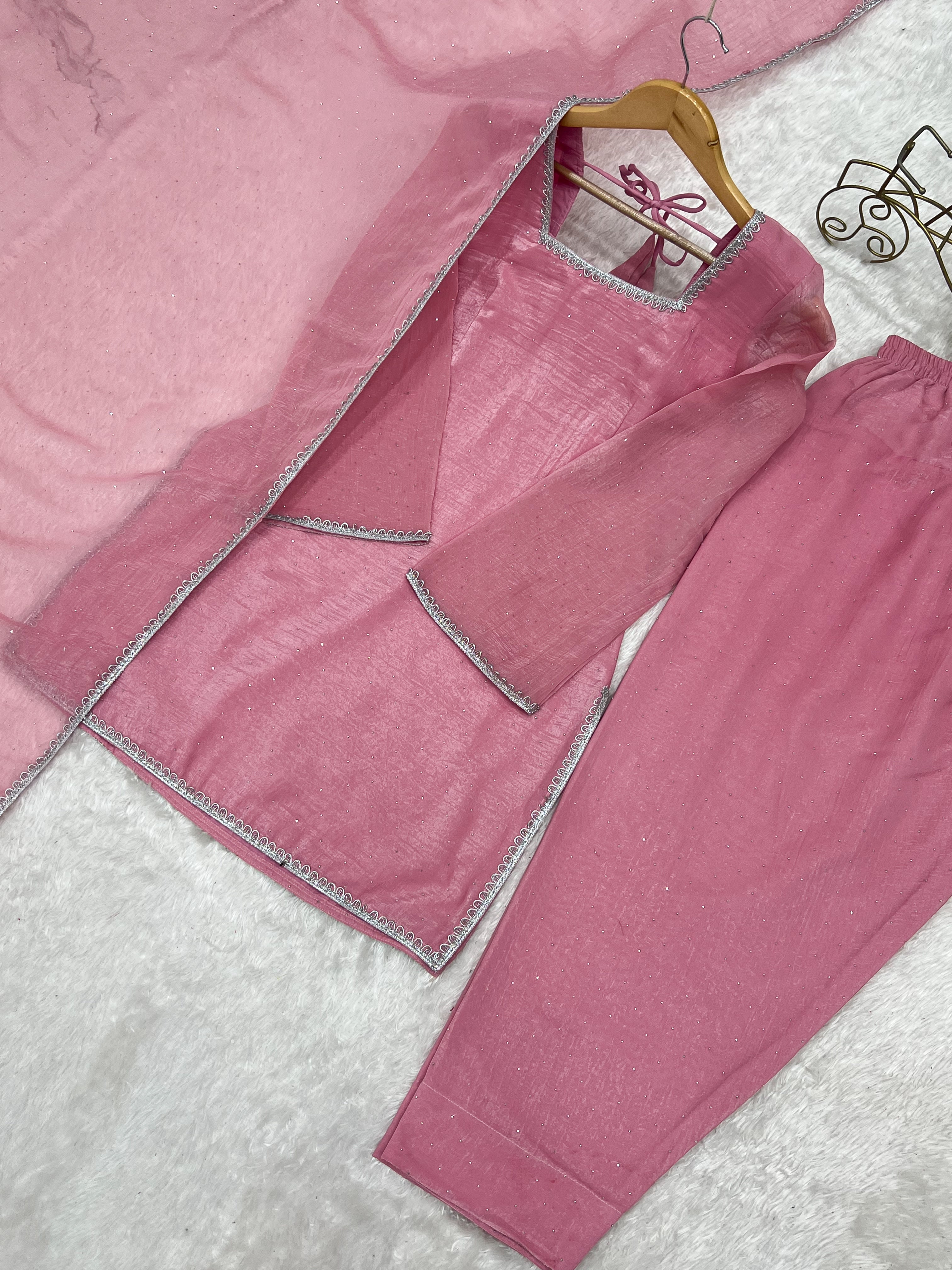 Pink Silk Kurta Salwar Set ClothsVilla