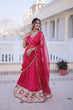 Load image into Gallery viewer, Pink Silk Meena Weaving Lehenga ClothsVilla