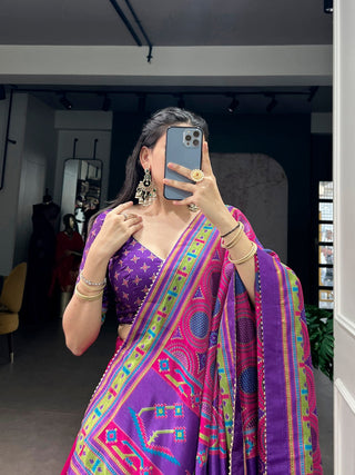 Pink Silk Printed Lehenga Set ClothsVilla