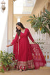 Load image into Gallery viewer, Pink Sparkling Faux Blooming Gown with Embroidered Sequins &amp; Designer Lace Dupatta ClothsVilla