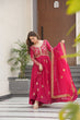 Load image into Gallery viewer, Pink Star Georgette Embroidered Gown with Sequins Work &amp; Designer Dupatta – Festive Collection ClothsVilla